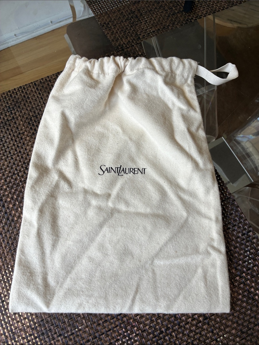 Saint Laurent dust bag 10 by 1.5 inches